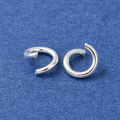 真鍮製オープンタイプ丸カン  ラウンド  カドミウムフリー＆鉛フリー  925銀メッキ  7x1.2mm  内径：5mm  17ゲージ&nbsp;KK-G604-08S-11