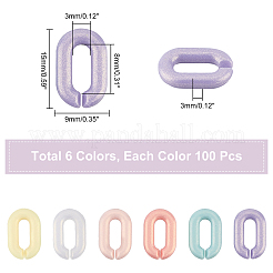 600Pcsc 6 Colors Spray Painted Acrylic Linking Rings&nbsp;MACR-CA0001-18