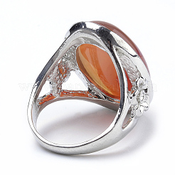 天然および合成混合石リング  合金パーツ  プラチナ  ミックスカラー  18~20mm  約50個/箱&nbsp;RJEW-R135-03-B