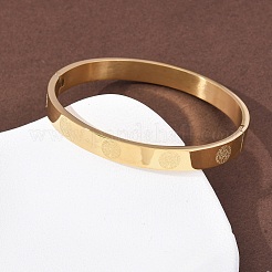 304 Stainless Steel Hinged Bangles for Women&nbsp;BJEW-B161-11G-02