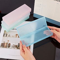クリアプラスチックビーズ収納ケース  ヒンジ付き蓋付き  長方形  ミックスカラー  18.3x6.2x2.5cm  4個/セット&nbsp;CON-FH0001-12