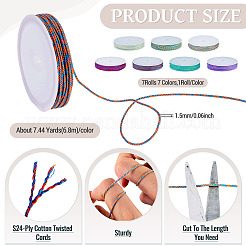 7 Colors S24-Ply Cotton Twisted Cords&nbsp;OCOR-TA0004-23C
