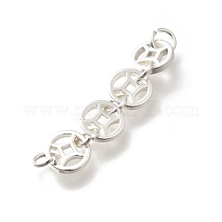 Brass 4 Coins Links Connector Charms&nbsp;KK-K378-68S