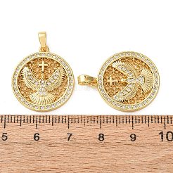 Brass Micro Pave Clear Cubic Zirconia Pendants&nbsp;KK-A304-06G