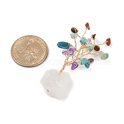 Natural Mixed Gemstone Chips Tree of Life Display Decorations&nbsp;AJEW-JD00015-01