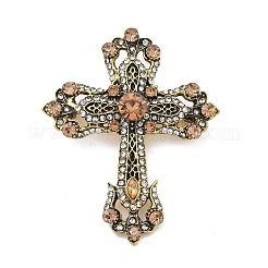 Cross Alloy Rhinestone Brooches&nbsp;JEWB-Q006-02A