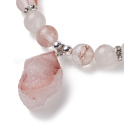 Natural Ferruginous Quartz Round Beaded Stretch Bracelets&nbsp;BJEW-JB10089-02
