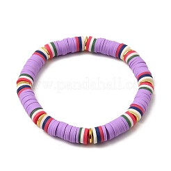 5Pcs 5 Color Polymer Clay Heishi Surfer Stretch Bracelets Set&nbsp;BJEW-JB09862