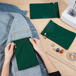 キャンバス布ジッパーバッグ  長方形  衣服縫製用の合金金具付き  ダークスレートグレー  20x12.5x0.2cm&nbsp;ABAG-WH0077-09B-07