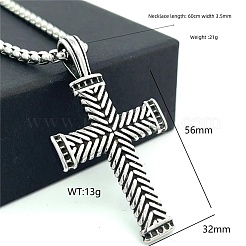Vintage Hip Hop Cross Pendant 304 Stainless Steel Necklaces for Men Women&nbsp;ZR0074