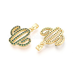 Brass Micro Pave Cubic Zirconia Pendants&nbsp;KK-N257-71G