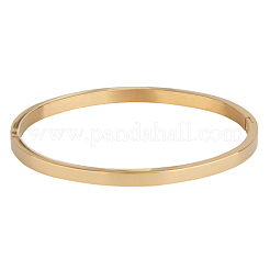 イオンプレーティング（IP）304ステンレススチールバングル  18KGP本金メッキ  50x59mm  4mm&nbsp;BJEW-E277-42A-G