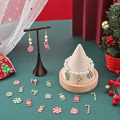 32個16スタイルのクリスマステーマ合金エナメルペンダント  カドミウムフリー＆ニッケルフリー＆鉛フリー  ライトゴールド  混合形状  ミックスカラー  17.5~22x10~14.5x1.5~5mm  穴：1.2~2mm  2個/スタイル&nbsp;ENAM-SC0003-66