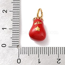 304ステンレススチールエナメルペンダント  星のチャームが付いたバッグ  ゴールドカラー  14x9x8.5mm  穴：4mm&nbsp;STAS-A152-08G