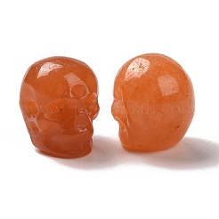 天然なレッドアベンチュリンビーズ  ハロウィンの頭蓋骨  11~11.5x8.5~9x11~11.5mm  穴：0.9~1mm&nbsp;G-C038-01B