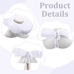 ルネッサンススタイルの取り外し可能なラフカラー  服飾材料  ホワイト  1270x65x10mm&nbsp;DIY-WH0504-906A