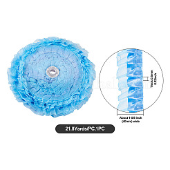 1層プリーツサテンオーガンジーリボン2本  プラスチックスプール付き  ディープスカイブルー  1-5/8インチ（40mm）&nbsp;ORIB-TA0001-06D