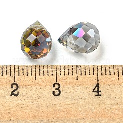 電気メッキガラスビーズ  多面カット  ティアドロップチャーム  トップ掘削  ゲインボロ  11x8mm  穴：1.2mm&nbsp;EGLA-K062-01A-HP02
