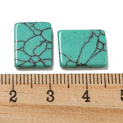 合成ターコイズカボション  染め  長方形  13~13.5x10~11x2~2.5mm&nbsp;G-G075-07