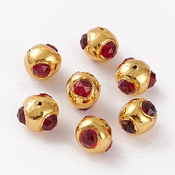 ガラスビーズ  ゴールデントーン真鍮パーツ  多面カットナゲット  22.5~23.5x22~23x20~20.5mm  穴：1.6mm&nbsp;GLAA-C100-03G