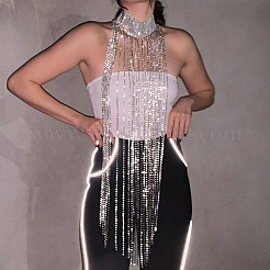 Alloy Full Crystal Rhinestone Tassel Body Chains&nbsp;WG01C3C-02