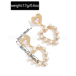 Alloy & Rhinestone & Plastic Pearl Stud Dangle Earrings&nbsp;WGFDC79-01