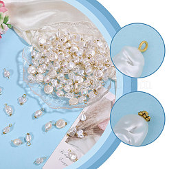 120Pcs 12 Styles ABS Plastic Imitation Pearl Pendants & Connector Charms&nbsp;PALLOY-PH01909