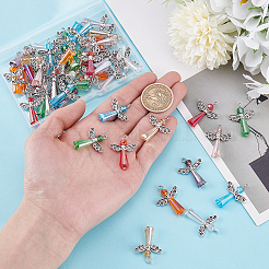 48Pcs 8 Styles Glass Pendants&nbsp;PALLOY-GO00055