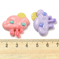 不透明樹脂デコデンカボション  星のある雲  ミックスカラー  26x26.5x7mm&nbsp;CRES-R200-02