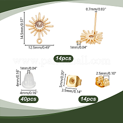 Brass Micro Clear Cubic Zirconia Stud Earring Findings&nbsp;KK-UN0002-65