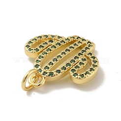 Brass Micro Pave Cubic Zirconia Pendants&nbsp;KK-B059-09G