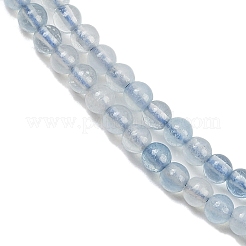 天然石アクアマリンビーズ連売り  グレードA  ラウンド  3mm  穴：0.6mm  約144個/連  15.55''（39.5センチメートル）&nbsp;G-A097-B13-03-01
