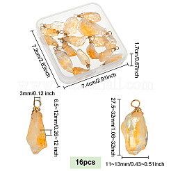 16Pcs Natural Citrine Pendants&nbsp;FIND-FG0001-59