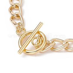 Lampwork Flower Charm Bracelet with Aluminium Curb Chains for Women&nbsp;BJEW-TA00176-02