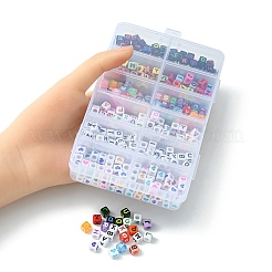 504Pcs 6 Styles Solid Color Initial Acrylic Beads&nbsp;MACR-YW0002-50