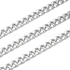 アルミカーブチェーン  溶接されていない  銀色のメッキ  リンク：16.5x13x3.5mm  1m /連&nbsp;CHA-TAC0001-01S