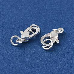 スターリングシルバー製カニカン、丸カン付き 925 個  菱形  銀  11x6x2mm&nbsp;STER-D006-22S