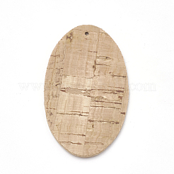 イミテーションレザービッグペンダント  オーバル  小麦  54x30x1mm  穴：1.5mm&nbsp;FIND-N001-06
