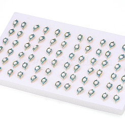 真鍮天然真珠スタッドピアス  925つのスターリングシルバーピン付き  葉  18KGP本金メッキ  15x8.5mm&nbsp;PEAR-N020-06R