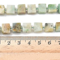 天然フラワーアマゾナイトビーズ連売り  キューブ  シードビーズで  8~8.5x8~8.5x8~8.5mm  穴：1.2mm  約38~39個/連  14.96''（38cm）〜15.35''（39cm）&nbsp;G-D338-A17