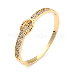 Clear Cubic Zirconia Clasp Shape Bangle&nbsp;BJEW-I298-27G