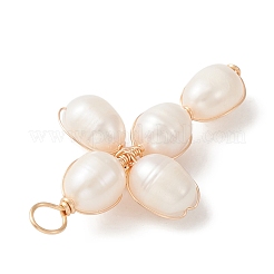 Natural Freshwater Pearl Copper Wire Wrapped Pendants&nbsp;PALLOY-JF02154-02