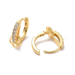 Clear Cubic Zirconia Flower Hoop Earrings&nbsp;EJEW-P199-10G