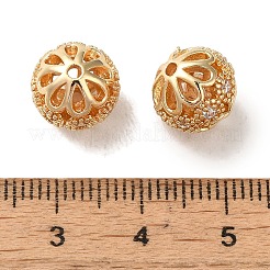 Rack Plating Brass Pave Cubic Zirconia Beads&nbsp;KK-M285-32A-KCG
