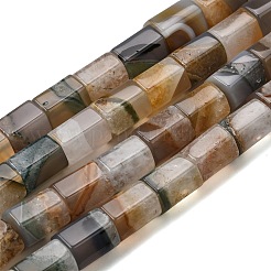 天然石瑪瑙ビーズ連売り  六角柱  12~14x10~12x9.5~11.5mm  穴：1.2~1.6mm  約30個/連  15.75''（40センチメートル）&nbsp;G-F820-H01-01