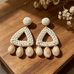 Raffia & Rattan Chandelier Earrings&nbsp;WG28300-01