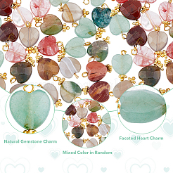30Pcs 5 Styles Natural & Synthetic Gemstone Charms&nbsp;FIND-DC0002-31