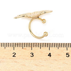 鉄と合金のカフイヤリング  ゴールドカラー  花  22x22x15mm&nbsp;EJEW-G437-01C