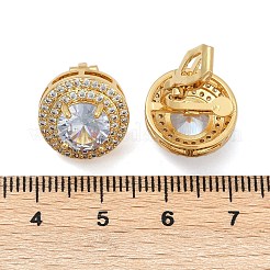 Brass Micro Pave Clear Cubic Zirconia Clip-on Earrings&nbsp;EJEW-H154-11B-G