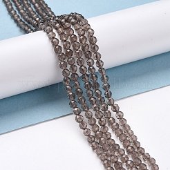 天然氷オブシディアンビーズ連売り  多面カット  ラウンド  4mm  穴：0.7mm  約103個/連  15.28''（38.8~39.1センチメートル）&nbsp;G-D463-10C